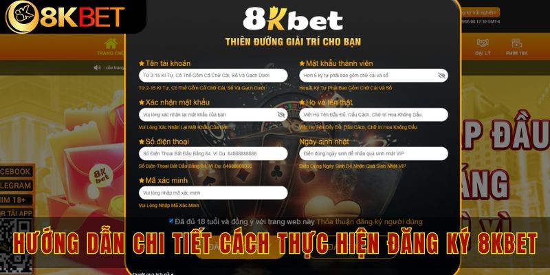 Hướng dẫn cụ thể cách đăng ký 8kbet